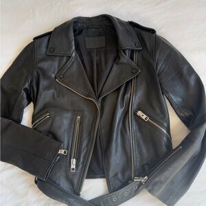 All Saints Black Leather Moto Jacket